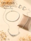 Elegant Silver Jewelry Set For Women - Sparkly Crystal Wedding Accessories