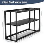 Black Fish Tank Stand Metal Aquarium Stand 55-75 Gallon Aquarium Turtle Tank    
