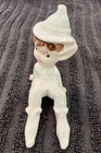 Vintage Lefton Pixie Sitting Elf White Pearlescent Porcelain Figurine Japan