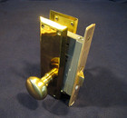 Vintage Entry Mortise Lock Brass Knobs   Plates Cylinder W  2 Keys  -  Yale Nos