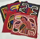 Lot Of 5 Vintage Guna Kuna Mola Panels     Hand-sewn Reverse Appliqu       Panama Tex