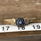 Alaska Airlines Silver Tone Wings Blue Metal Eskimo Pin   av2 