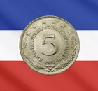 1975 Yugoslavia 5 Dinara - Au - Combined Ship