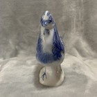 Vintage Style Blue   White Ceramic Chicken Hen Figurine Farmhouse Decor 5 5 