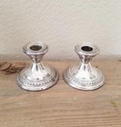 Antique Set Of 2 Newburyport Silver Co Weighted Sterling Silver Candleholders
