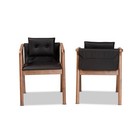 2pc Marcena Imitation Leather Upholstered And Wood Dining Chair Set