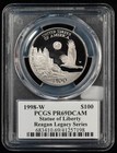 1998-w  100 1 Oz Platinum American Eagle Proof Statue Reagan -pcgs Pr 69- G6168