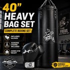 40    Heavy Punching Bag Set W  Gloves Hanging Boxing Mma Training Gym