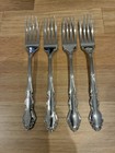 Lot Of Four Glossy Dover Dinner Forks Fork Oneida Cube Mark Stainless Heirloom