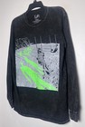 Korn Long Sleeve Band T-shirt Medium Black Acid Wash Neon Green Graphic Nwot