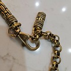 Vintage Solid Brass Gold Tone Couture Chain Ornate Chain Link Belt Boho