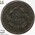 1809 G4 Pcgs Half Cent Circle In 0 Variety Tough Trueview