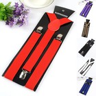Heavy Duty Suspenders Three Clip Adjustable Elastic Wedding Wear Pants Braces
