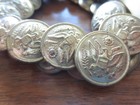 Vintage antique 30 - 3 4  Diameter Gold Eagle Shank Metal Buttons
