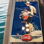 Vintage Coca Cola Advertising Norman Rockwell Sign Coke Boy Fishing W  Dog