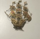 This Is A Vintage Portuguese Filigree Ship Model  Likely Depicting