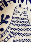 Blue   White Cat Plate Ceramic Salad  7 5  Textured