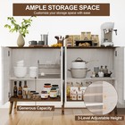 47 w Sideboard Buffet With Fluted Doors  Accent Pantry Storage Cabinet  4-door K