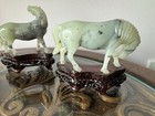 Vintage Hand Carved Jade Stone Sculpture With Custom Base 4 25    One Piece