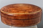 Vintage Italian    rosso Florentino    Leather Gold Leafed Oval Jewelry Trinket Box