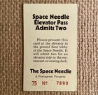 Vtg Space Needle Elevator Pass Seattle Washington Collectible Ticket Pass Vhtf