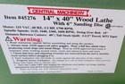 1 2hp 14x40 Inch Industrial Power Wood Lathe Sanding Disc Central Machinery Nib