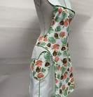Charming Vintage Floral Full Hostess Apron W Pockets Tieback  Piping Euc
