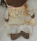 Vtg Black Americana Raggedy Doll Primitive Folk Art Artist Signed Handmade 18  T