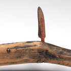 Antique Native American Wood Studded Gunstock War Club W  Blade - Coa