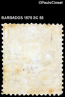 Barbados 1878 Sc 56 Britannia 1 - Purple P14 Mint Hinged Og F vf