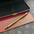 Cartier Santos Ballpoint Pen Steel With 18k Gold Finish     New In Box