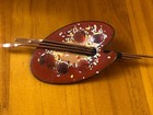 Vintage Signed Matisse Renoir Copper Red Enamel Artist Palette Brooch Pin
