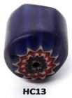Old Dk Blue Centerpiece 6 Layer Chevron African Trade Bead Hc13  Read  Bg 33