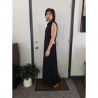 90s y2k Deadstock Black And White Striped Sleeveless Maxi Dress