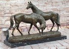 Horse Wild Stallion Statue Figurine Rustic 100  Pure Bronze Sculpture Decor Gift