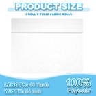 Tulle Fabric Rolls  54 Inch By 40 Yards Fabric Spool Tulle  White