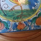 Fratantoni Vietri Terracotta Wall Tile Rooster Pomegranate Folk Art Rustic