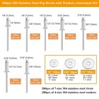 560pcs 304 Stainless Steel Pop Rivets With Washers Assortment Boxed-560pcs 