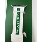 Lacoste White Silicone Apple Watch Strap 38mm 40mm Green Logo Band 2010214