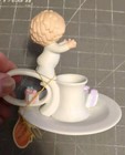Vintage Rare Bumpkins Fabrizio Porcelain Candlestick Boy Warming Hands Nwt