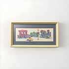 Vintage Nursery Train Teddy Bear Art Print Framed Childrens Wall Decor 