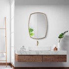 Uttermost 09929 Varenna Vanity Mirror Antiqued Gold Iron 27  X 38  Beveled