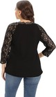 Womens Plus Size Tops Sexy Lace Blouse V Neck T Shirts Casual Loose Tees size l 