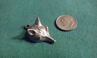 Retro Fox Face Head Silver-tone Cast Metal Collectible Pendant