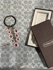 Vintage Coach Pink Crystal Multi Charm Keychain Bag Fob Bca Style 1734 Rare 