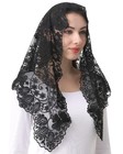 Triangle Catholic Church Mantilla Veil With Floral Lace Scarf Hairclips