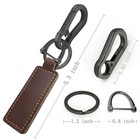 Key Chain Genuine Leather Car Keychain Universal Key Fob Keychain D-ring Key    