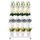 3 4 Tiers Flower Display Stand Cart W  Round square  12 16 Buckets Flower Stand