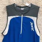 Zoot Cycling Jersey Tank Large Adult Men Performance Tri Mesh 1 2 Zip Colorblock