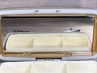 Vintage Samsonite Silhouette Train Make Up Case Tan W  Mirror Tray And Key